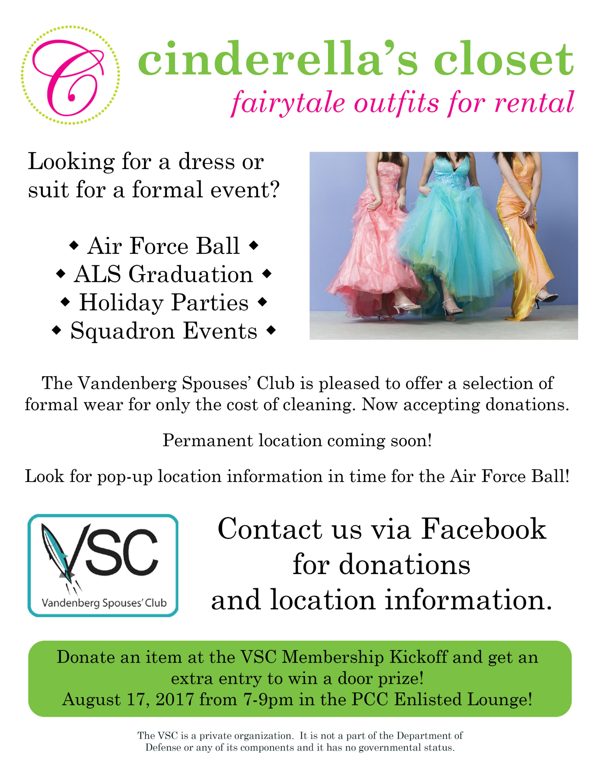 VSC Cinderella's Closet Flyer JESSICA GALLOWAY
